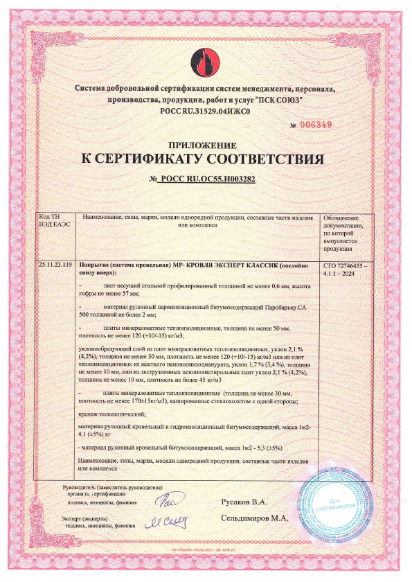 Сертификат доборных элементов 2 Сертификат доборных элементов 2